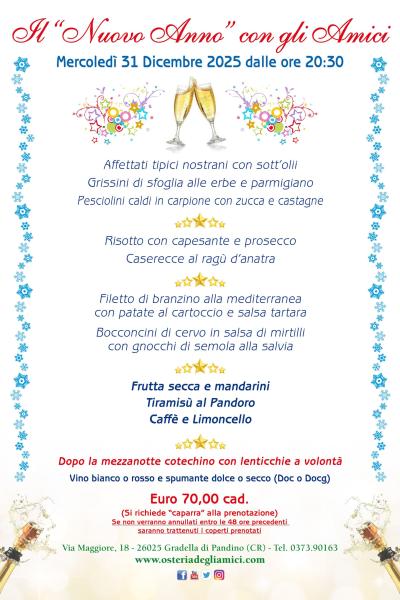 Menu Capodanno 2025